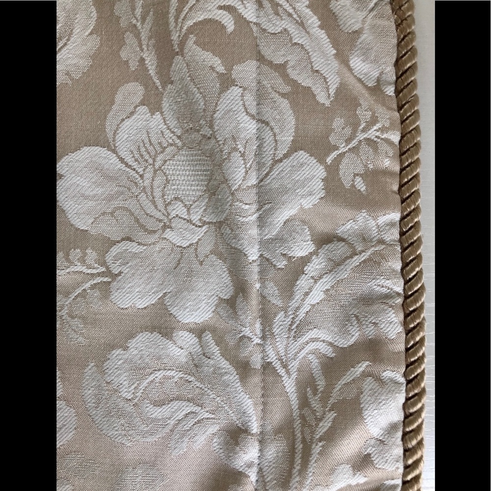 Pillow shams taupe damask cording trim set of 2 Standard size